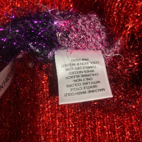 New York & Company Red and Pink Crew Neck Sweater - Picture 9 of 9